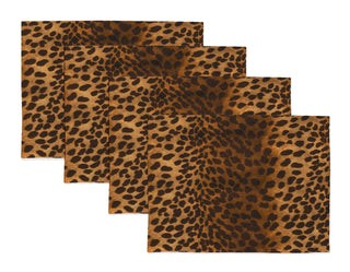 Jaguar Print Linen Placemats: Rectangular- Set of 4