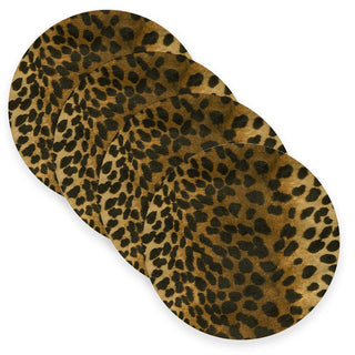 Jaguar Print Linen Placemats: Rectangular- Set of 4