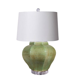 Lamp Celadon Crackle Octagonal Jar