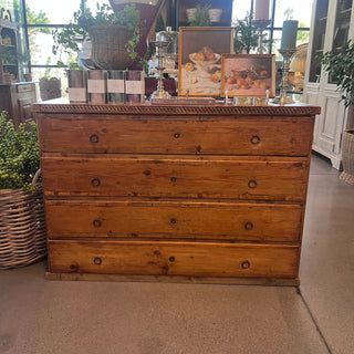 Late 1800's Pine Dresser with Ornate Trim