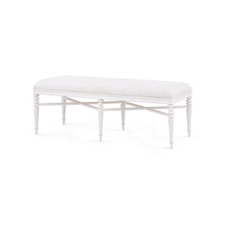 Lawrence Bench, Glazed Whisper White - 49.5W x 17.5D x 18.5H