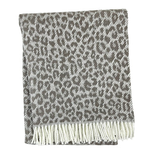 Leopard Throw: Cream/Sage