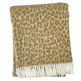 Leopard Throw: Cream/Sky