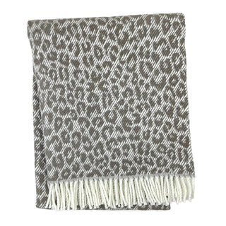 Leopard Throw: Cream/Sky