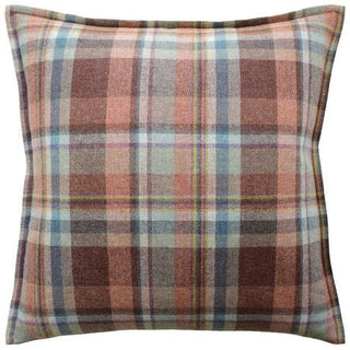 Lindisfarne Plaid Russet/ Aqua Pillow 22x22