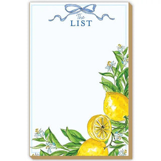 List Handpainted Lemons with Greenery Luxe Large Notepad