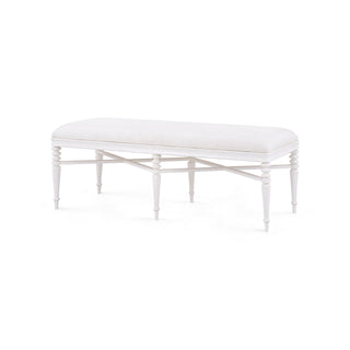 Lawrence Bench, Glazed Whisper White - 49.5W x 17.5D x 18.5H