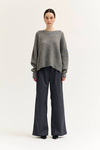 M GINGHAM EASY PANT: Brown