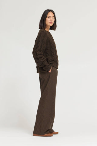 M GINGHAM EASY PANT: Brown