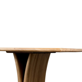 Close-up of the Marcon Dining Table’s tapered pedestal base, emphasizing its modern architectural design.