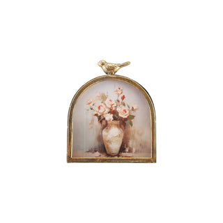Metal Arched Photo Frame w/ Bird Finial