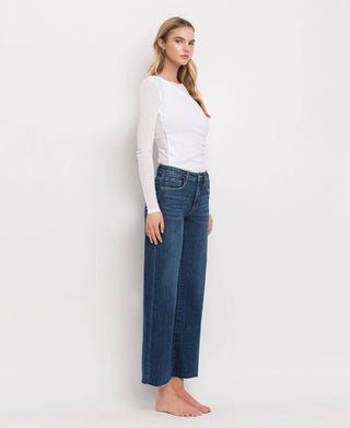 MID RISE DARK WASH WIDE LEG JEANS LV1311: 26