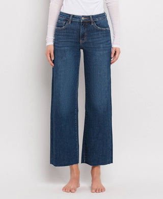 MID RISE DARK WASH WIDE LEG JEANS LV1311: 26