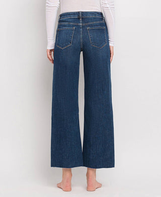 MID RISE DARK WASH WIDE LEG JEANS LV1311: / 29