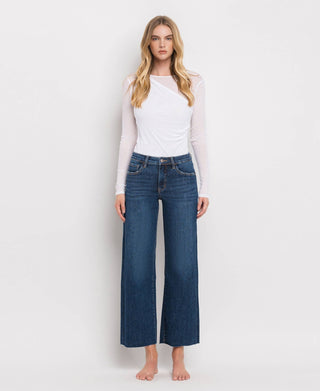MID RISE DARK WASH WIDE LEG JEANS LV1311: / 29