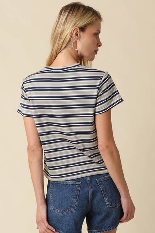 Kids & Baby Mila Stripe Baby Tee: Cream Brown / M