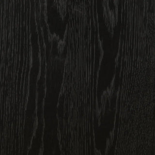 Close-up of the black drifted oak sideboard's wood grain, showing a sophisticated texture.