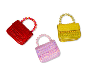 Mini Glam Quilted Pearl Handle Purse: Pink