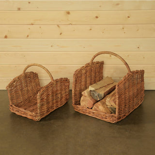 Monterey Rattan Log Basket -- Rustique Honey