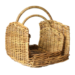 Monterey Rattan Log Basket -- Rustique Honey