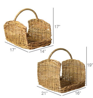 Monterey Rattan Log Basket -- Rustique Honey