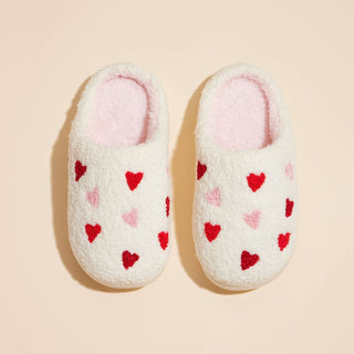 Multi Hearts Home Slippers-Kids: White-Pink / 3-4T / 4DL98030