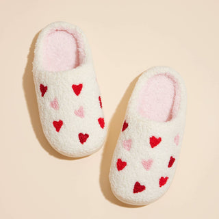 Multi Hearts Home Slippers-Kids: White-Pink / 3-4T / 4DL98030