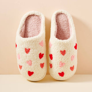 Multi Hearts Home Slippers: White-Pink / Large / 4DL98003