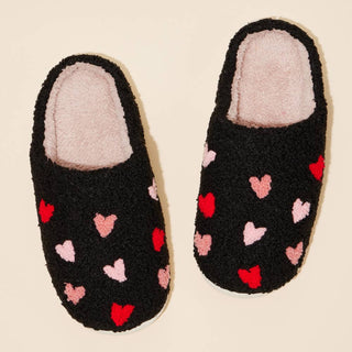 Multi Hearts Home Slippers: White-Pink / Large / 4DL98003