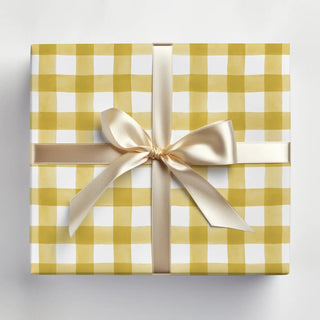 Mustard Gingham Wrapping Paper