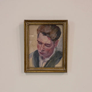 Oil Gouache Portrait of a Young Man