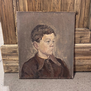 Oil Portrait of Boy - Signed A Fagnot 1944