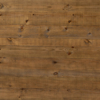 Shot of a wooden dining table’s top surface, showcasing its natural wood grain and texture.