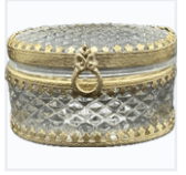 Oval Gold & Etched Glass Box