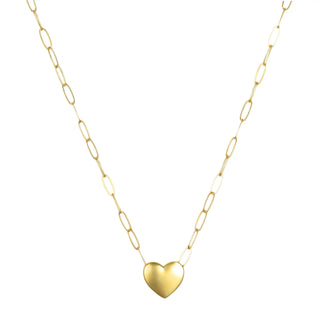 Paperclip Heart Necklace-Gold