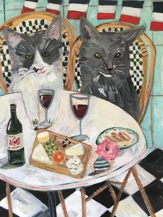 Paris Cafe Cats Greeting Cards