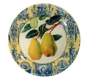 Pears Decoupage Plate: 10" Flat Round