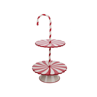 Peppermint & Candy Cane Two - Tier Pedestal Stand