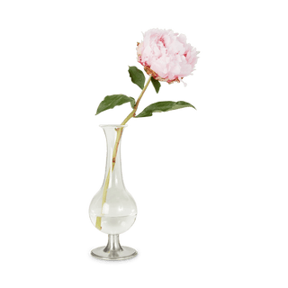 Pewter Footed Glass Vase