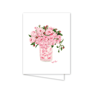 Pink Delight Floral Vase: Boxed Set - 8 Cards & Envelopes