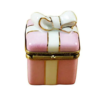 Pink Gift Wrapped Box w/Gold Ribbon