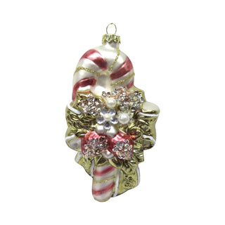 Pink / Gold Candy Cane Ornament