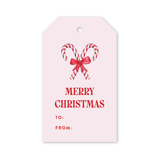 Pink Peppermint Candy Canes Gift Tags