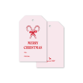 Pink Peppermint Candy Canes Gift Tags