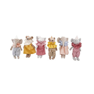 Plush Animal in Ruff Collar, Clothes & Hat/Bow