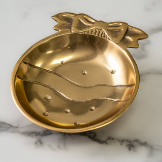 Polished Gold Aluminum Holiday Bulb Dish