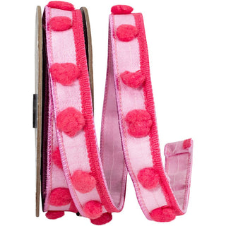 Pom Pom Trim Dupioni Wire Edge Ribbon