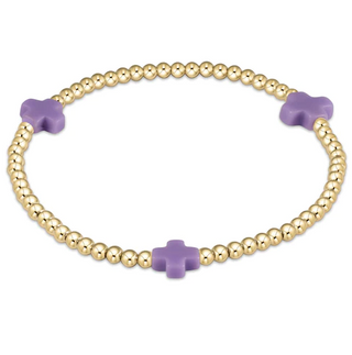 ENewton | egirl Signature Cross Gold Pattern 3mm Bead Bracelet