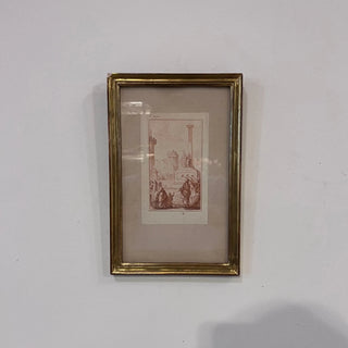 Antique Red Ink Parisian Block Print - Late 1800's
