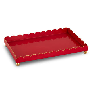 Red Scalloped Tray
